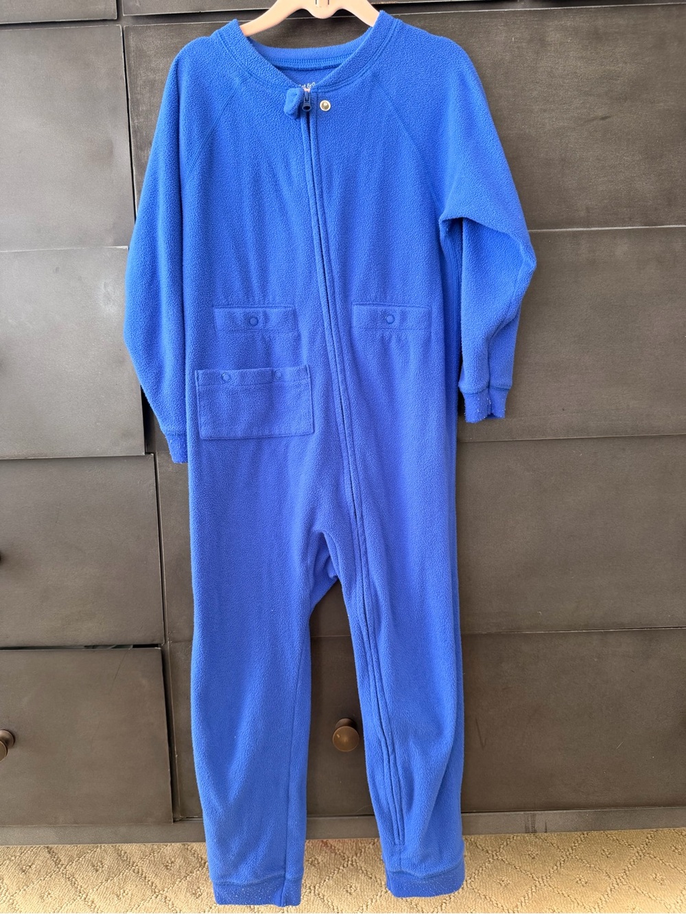 Cat & Jack Royal Blue Fleece Kids One-Piece Footless pajama 4T